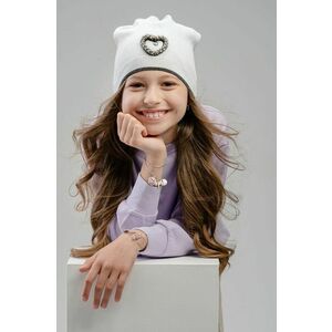 Detská čiapka Jamiks biela farba biela, z tenkej pleteniny, vyobraziť