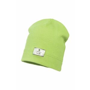 Detská čiapka Jamiks zelená farba biela, z tenkej pleteniny, vyobraziť