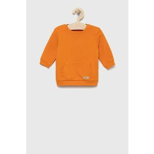 Detská bavlnená mikina United Colors of Benetton oranžová farba, jednofarebná vyobraziť