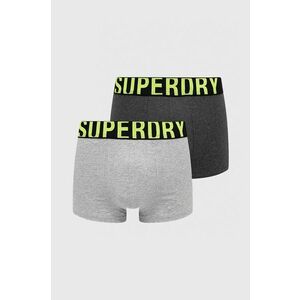 Boxerky Superdry (2-pak) pánske, šedá farba vyobraziť