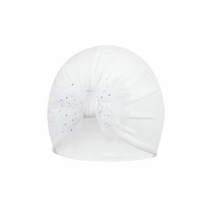 Detská čiapka Broel biela farba biela, z tenkej pleteniny, vyobraziť