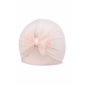 Detská čiapka Broel ružová farba biela, z tenkej pleteniny, vyobraziť