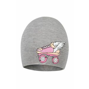 Detská obojstranná čiapka Broel šedá farba biela, z tenkej pleteniny, vyobraziť