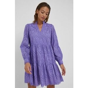 Bavlnené šaty Y.A.S fialová farba, mini, áčkový strih vyobraziť