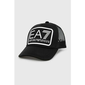 Čiapka EA7 Emporio Armani čierna farba, s potlačou vyobraziť
