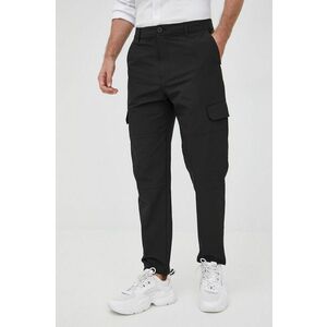 Nohavice Armani Exchange pánske, čierna farba, strih cargo vyobraziť