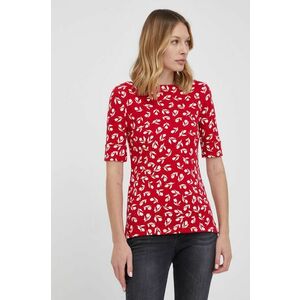 Tričko Lauren Ralph Lauren dámsky, červená farba, vyobraziť