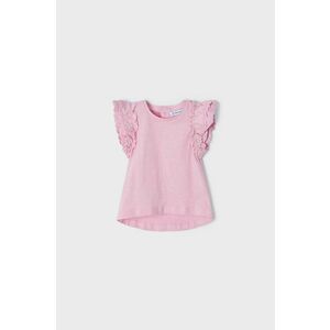 Detské bavlnené tričko Mayoral ružová farba, vyobraziť
