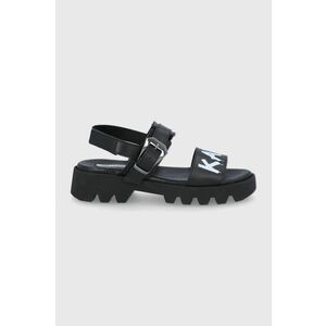 Kožené sandále Karl Lagerfeld Terra Firma dámske, čierna farba, na platforme vyobraziť