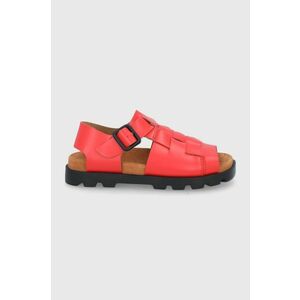 Kožené sandále Camper Brutus Sandal dámske, červená farba, na platforme vyobraziť