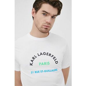Tričko Karl Lagerfeld pánske, biela farba, s potlačou vyobraziť