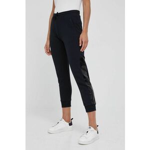 Bavlnené nohavice Calvin Klein Jeans dámske, čierna farba, s nášivkou vyobraziť