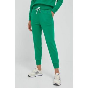 Nohavice Polo Ralph Lauren dámske, zelená farba, jednofarebné vyobraziť