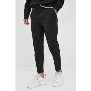 Nohavice Calvin Klein Jeans pánske, čierna farba, rovné vyobraziť