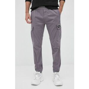 Nohavice Calvin Klein Jeans pánske, fialová farba, rovné vyobraziť