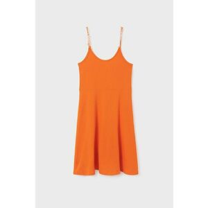 Šaty Mayoral oranžová farba, mini, rovný strih vyobraziť