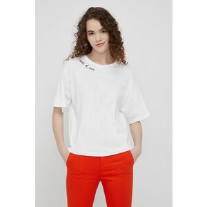 Bavlnené tričko United Colors of Benetton biela farba, vyobraziť