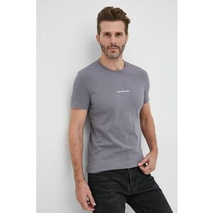 Bavlnené tričko Calvin Klein Jeans šedá farba, s potlačou vyobraziť