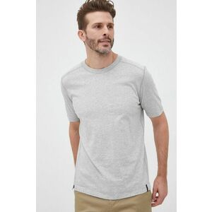 Bavlnené tričko Sisley šedá farba, melanžové vyobraziť