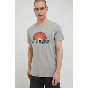 Tričko Wrangler pánske, šedá farba, melanžové vyobraziť