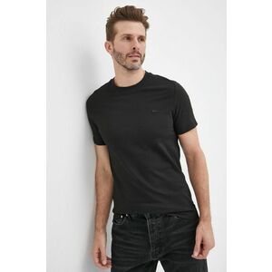 Bavlnené tričko Lacoste čierna farba, s potlačou vyobraziť