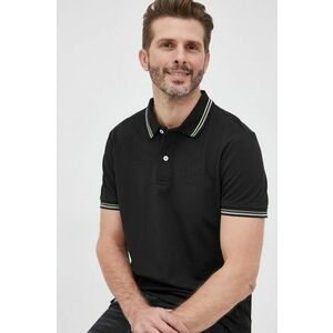 Bavlnené polo tričko Geox čierna farba, jednofarebné vyobraziť