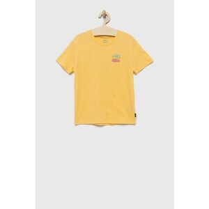 Detské bavlnené tričko Vans žltá farba, vyobraziť