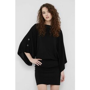Šaty Armani Exchange čierna farba, mini, priliehavá vyobraziť