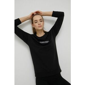 Mikina Calvin Klein Underwear dámska, čierna farba, s nášivkou vyobraziť