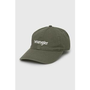 Bavlnená čiapka Wrangler zelená farba, s nášivkou vyobraziť