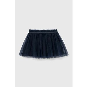Dievčenská bavlnená sukňa Tom Tailor tmavomodrá farba, mini, áčkový strih vyobraziť