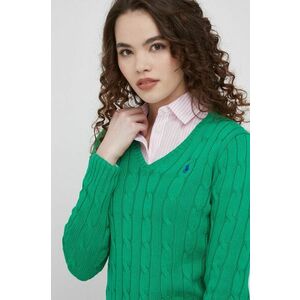 Bavlnený sveter Polo Ralph Lauren dámsky, zelená farba, tenký, vyobraziť