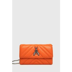 Kožená kabelka Patrizia Pepe oranžová farba vyobraziť