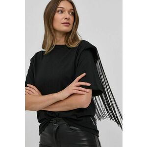 Bavlnené tričko Silvian Heach čierna farba, vyobraziť