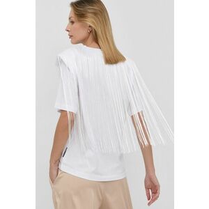 Bavlnené tričko Silvian Heach biela farba, vyobraziť