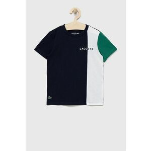 Detské tričko Lacoste tmavomodrá farba, vzorovaný vyobraziť
