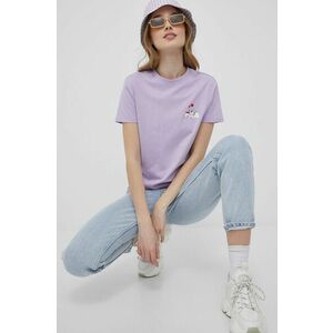 Bavlnené tričko Fila fialová farba, vyobraziť