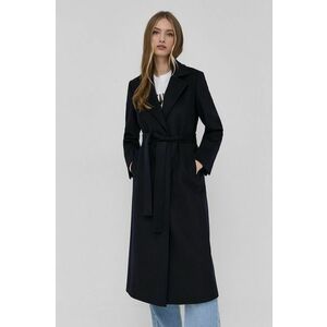 Vlnený kabát MAX&Co. tmavomodrá farba, prechodný, vyobraziť