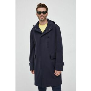 Kabát BOSS pánsky, tmavomodrá farba, prechodný, oversize vyobraziť