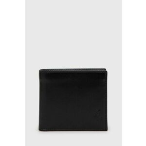 Kožená peňaženka Polo Ralph Lauren pánsky, čierna farba vyobraziť