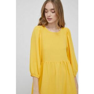 Šaty JDY žltá farba, mini, áčkový strih vyobraziť