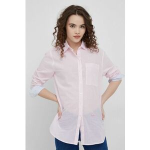 Bavlnená košeľa Pepe Jeans Hilary dámska, ružová farba, regular, s klasickým golierom vyobraziť
