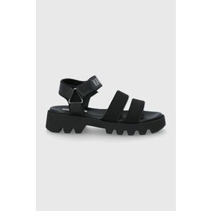 Sandále Karl Lagerfeld Terra Firma dámske, čierna farba, na platforme vyobraziť