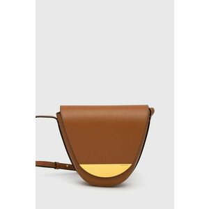 Kožená kabelka Coccinelle hnedá farba vyobraziť