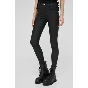 Nohavice Answear Lab Push Up Spodnie dámske, čierna farba, priliehavé, stredne vysoký pás vyobraziť