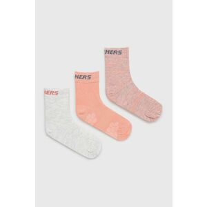 Detské ponožky Skechers 3-pak ružová farba vyobraziť
