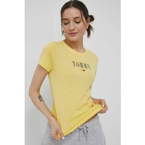 Tričko Tommy Jeans dámsky, žltá farba, vyobraziť