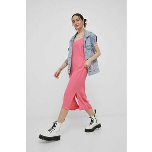 Šaty Tommy Jeans ružová farba, mini, rovný strih vyobraziť