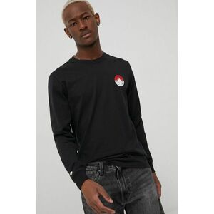Bavlnené tričko s dlhým rukávom Converse X Pokemon čierna farba, s potlačou vyobraziť