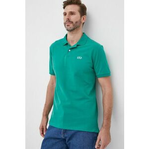 Polo tričko GAP pánske, zelená farba, jednofarebné vyobraziť